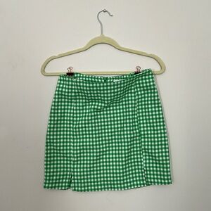 Gingham Green Mini Skirt